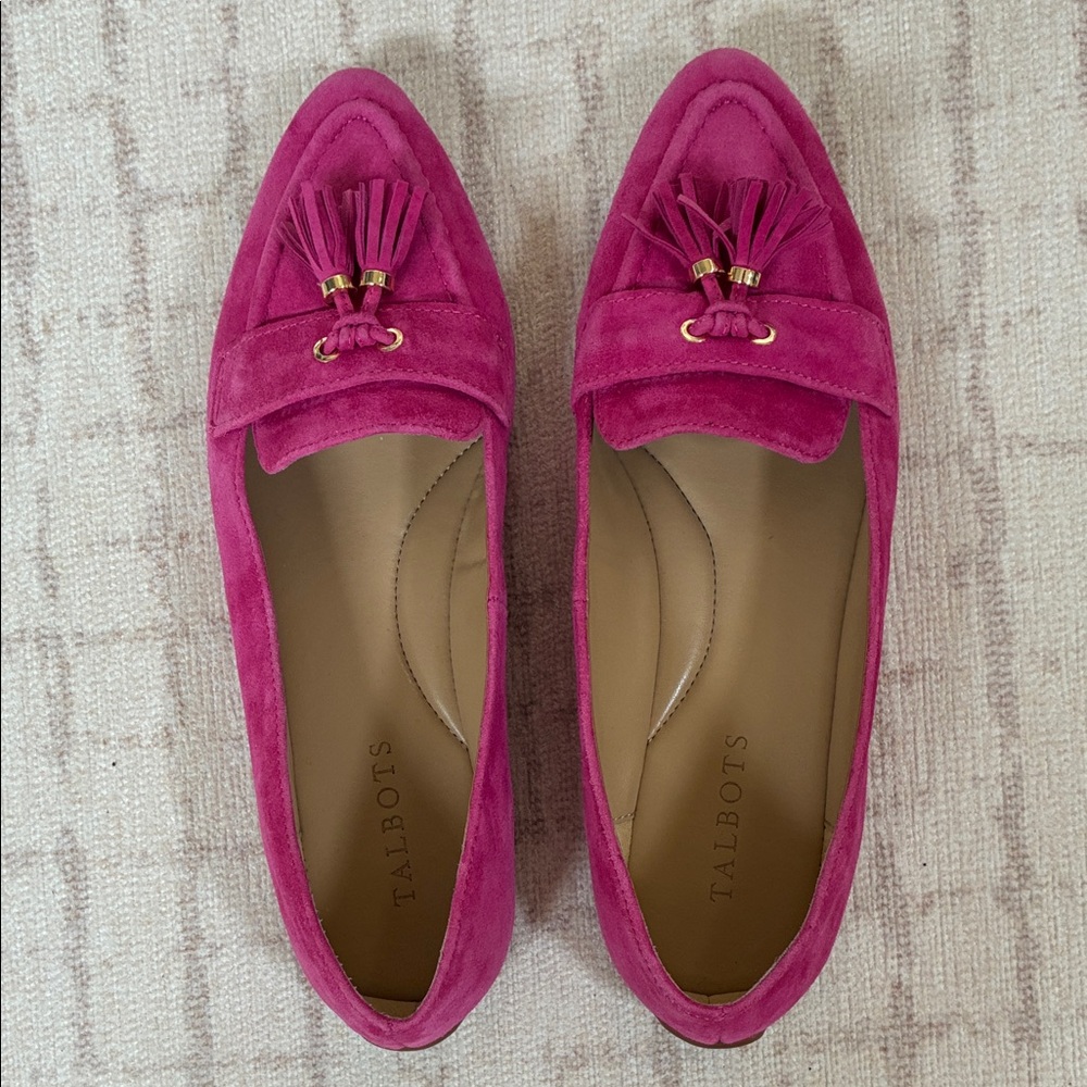 NWOB Talbots Francesca Tassels suede Driving Mocs Flats